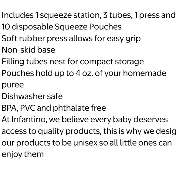 Infantino Fresh Squeezed Food Maker and Storage Pouches - Picture 6 of 7